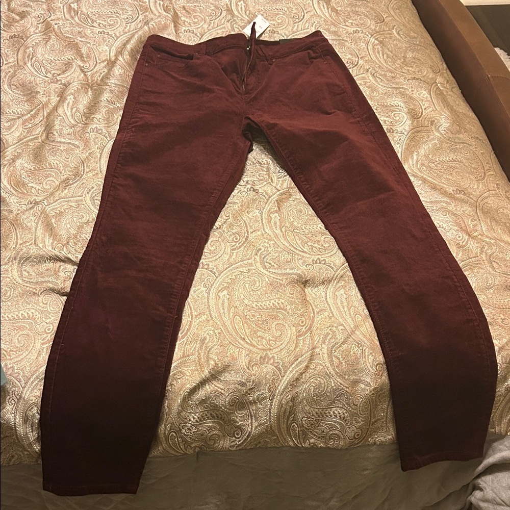 Ann Taylor Deep Red Corduroy Trousers